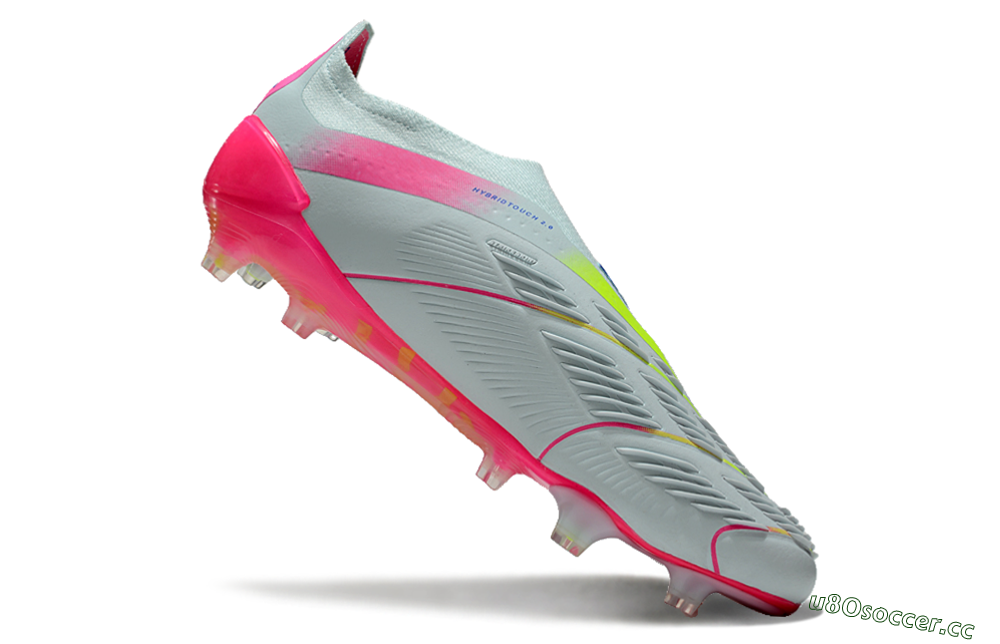 Men's Adidas Predator Elite 24 Laceless FG Firm Ground Low-Tops Football Boots - Jade/Blue/Pink 4