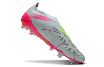 Men's Adidas Predator Elite 24 Laceless FG Firm Ground Low-Tops Football Boots - Jade/Blue/Pink