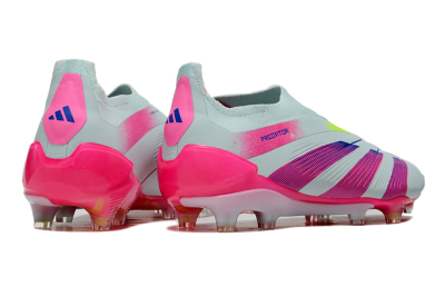 Men's Adidas Predator Elite 24 Laceless FG Firm Ground Low-Tops Football Boots - Jade/Blue/Pink