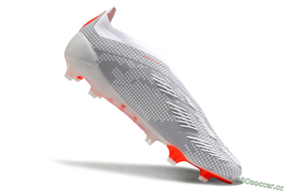 Men's Adidas Predator Elite 24 Laceless FG Firm Ground Low-Tops Football Boots - Grey/Red/White 4