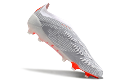 Men's Adidas Predator Elite 24 Laceless FG Firm Ground Low-Tops Football Boots - Grey/Red/White