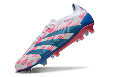 Men's Adidas Predator 24 Elite FG Firm Ground Low-Tops Football Boots - White/Pink/Blue