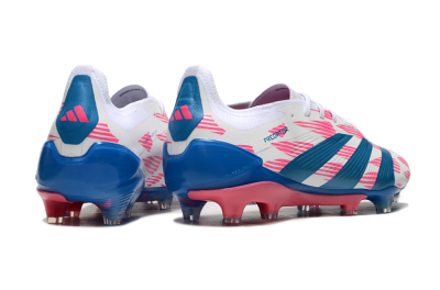 Men's Adidas Predator 24 Elite FG Firm Ground Low-Tops Football Boots - White/Pink/Blue