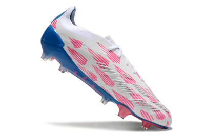 Men's Adidas Predator 24 Elite FG Firm Ground Low-Tops Football Boots - White/Pink/Blue