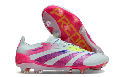 Men's Adidas Predator 24 Elite FG Firm Ground Low-Tops Football Boots - Jade/Blue/Pink