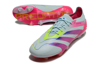 Men's Adidas Predator 24 Elite FG Firm Ground Low-Tops Football Boots - Jade/Blue/Pink