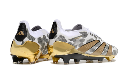 Men's Adidas Predator 24 Elite FG Firm Ground Low-Tops Football Boots - White/Black/Gold