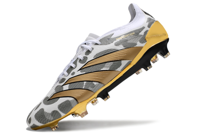 Men's Adidas Predator 24 Elite FG Firm Ground Low-Tops Football Boots - White/Black/Gold