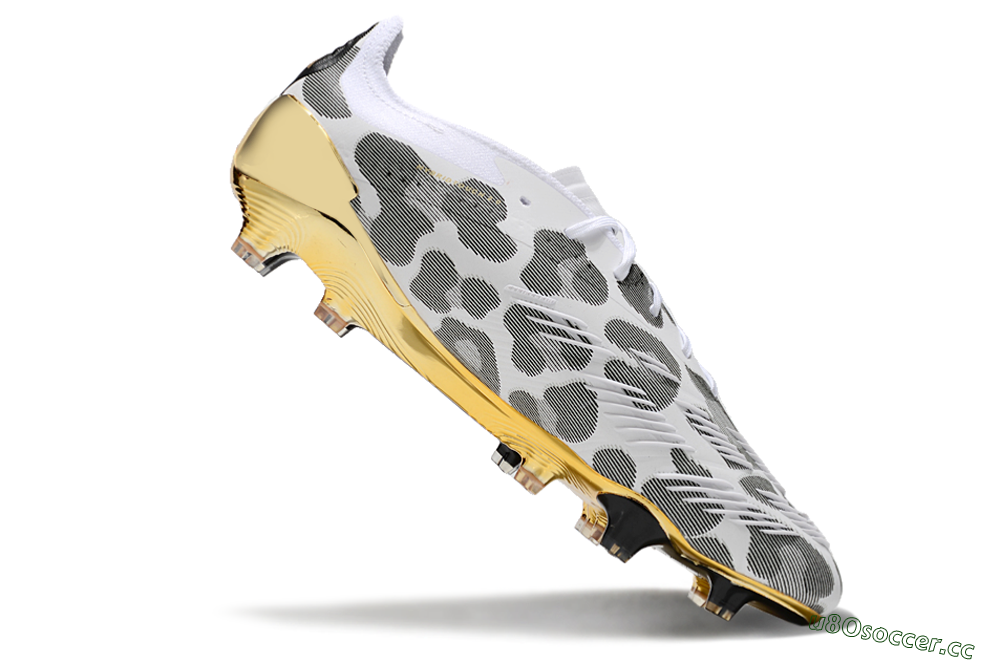Men's Adidas Predator 24 Elite FG Firm Ground Low-Tops Football Boots - White/Black/Gold 4