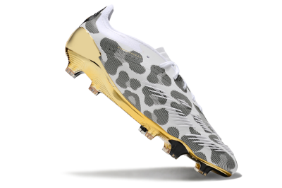 Men's Adidas Predator 24 Elite FG Firm Ground Low-Tops Football Boots - White/Black/Gold