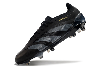 Men's Adidas Predator Elite 24 FG Firm Ground Low-Tops Football Boots - Black/Silver/Yellow