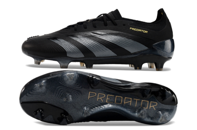 Men's Adidas Predator Elite 24 FG Firm Ground Low-Tops Football Boots - Black/Silver/Yellow