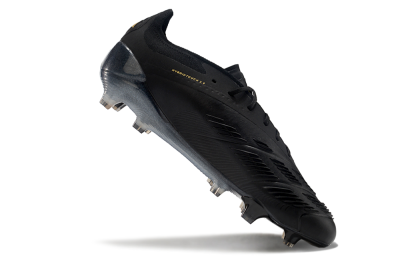 Men's Adidas Predator Elite 24 FG Firm Ground Low-Tops Football Boots - Black/Silver/Yellow