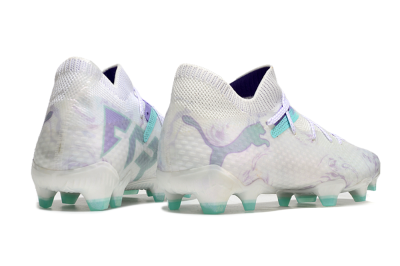 Men's Puma Future Ultimate FG Firm Ground Low-Tops Football Boots - White/Purple/Jade