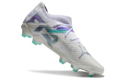 Men's Puma Future Ultimate FG Firm Ground Low-Tops Football Boots - White/Purple/Jade
