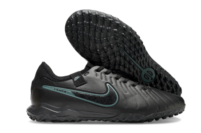 Men's Nike Tiempo Legend 10 Pro TF Artificial Turf Low-Tops Football Shoes - Black/Jade