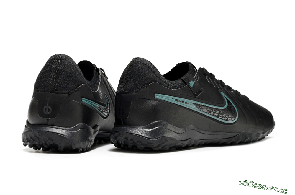 Men's Nike Tiempo Legend 10 Pro TF Artificial Turf Low-Tops Football Shoes - Black/Jade 6