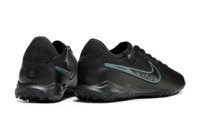 Men's Nike Tiempo Legend 10 Pro TF Artificial Turf Low-Tops Football Shoes - Black/Jade