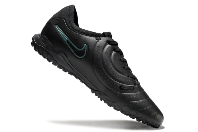 Men's Nike Tiempo Legend 10 Pro TF Artificial Turf Low-Tops Football Shoes - Black/Jade
