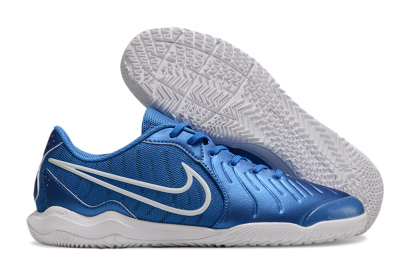 Men's Nike Tiempo Legend 10 Academy IC Indoor & Futsal Low-Tops Football Shoes - Blue/White