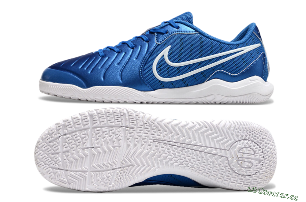 Men's Nike Tiempo Legend 10 Academy IC Indoor & Futsal Low-Tops Football Shoes - Blue/White 1