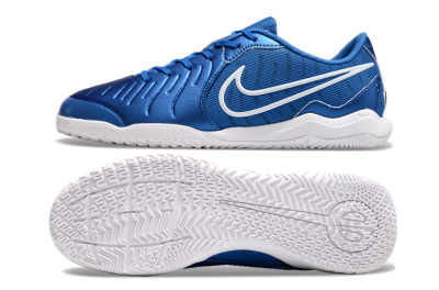 Men's Nike Tiempo Legend 10 Academy IC Indoor & Futsal Low-Tops Football Shoes - Blue/White