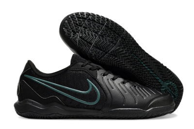 Men's Nike Tiempo Legend 10 Academy IC Indoor & Futsal Low-Tops Football Shoes - Black/Jade