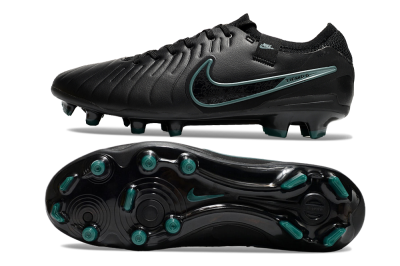Men's Nike Tiempo Legend 10 Elite FG Firm Ground Low-Tops Football Boots - Black/Jade