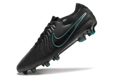Men's Nike Tiempo Legend 10 Elite FG Firm Ground Low-Tops Football Boots - Black/Jade