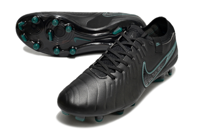 Men's Nike Tiempo Legend 10 Elite FG Firm Ground Low-Tops Football Boots - Black/Jade