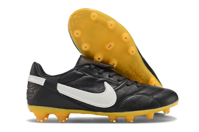 Men's Nike The Premier 3 FG Firm Ground Low-Tops Football Boots - Black/White/Yellow