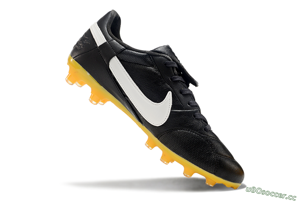 Men's Nike The Premier 3 FG Firm Ground Low-Tops Football Boots - Black/White/Yellow 3