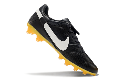 Men's Nike The Premier 3 FG Firm Ground Low-Tops Football Boots - Black/White/Yellow