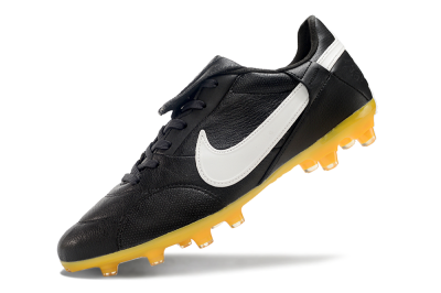 Men's Nike The Premier 3 FG Firm Ground Low-Tops Football Boots - Black/White/Yellow