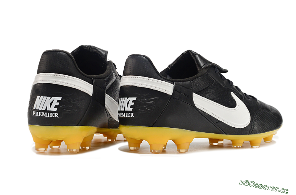 Men's Nike The Premier 3 FG Firm Ground Low-Tops Football Boots - Black/White/Yellow 5