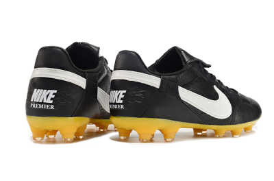 Men's Nike The Premier 3 FG Firm Ground Low-Tops Football Boots - Black/White/Yellow