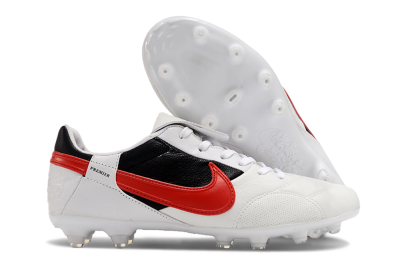 Men's Nike The Premier 3 FG Firm Ground Low-Tops Football Boots - Beige/Red/Black