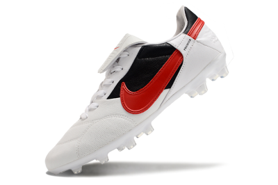 Men's Nike The Premier 3 FG Firm Ground Low-Tops Football Boots - Beige/Red/Black