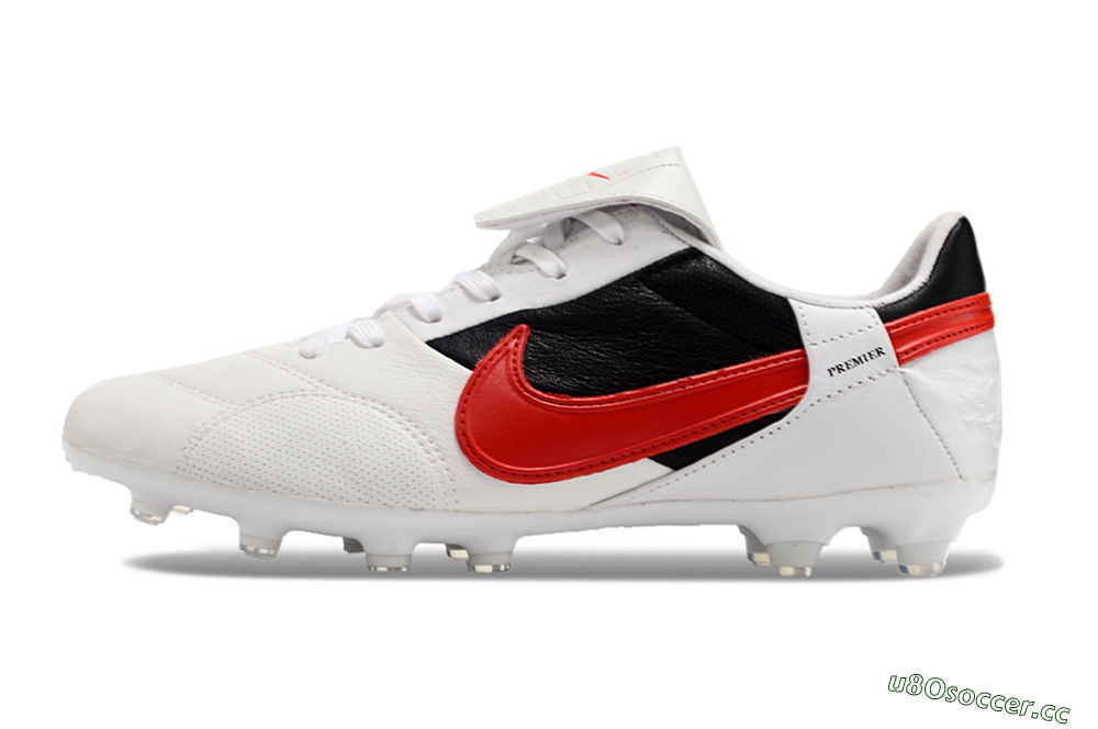 Men's Nike The Premier 3 FG Firm Ground Low-Tops Football Boots - Beige/Red/Black 0