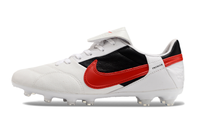 Men's Nike The Premier 3 FG Firm Ground Low-Tops Football Boots - Beige/Red/Black