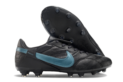 Men's Nike The Premier 3 FG Firm Ground Low-Tops Football Boots - Black/Silver/Blue