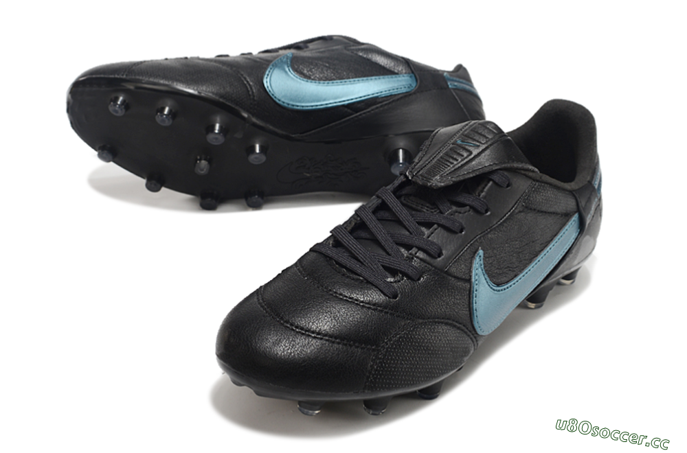 Men's Nike The Premier 3 FG Firm Ground Low-Tops Football Boots - Black/Silver/Blue 3