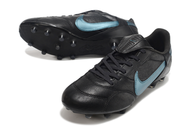 Men's Nike The Premier 3 FG Firm Ground Low-Tops Football Boots - Black/Silver/Blue