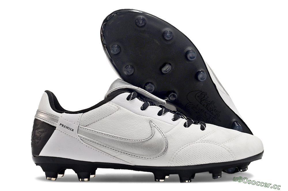 Men's Nike The Premier 3 FG Firm Ground Low-Tops Football Boots - Beige/Silver/Black 2