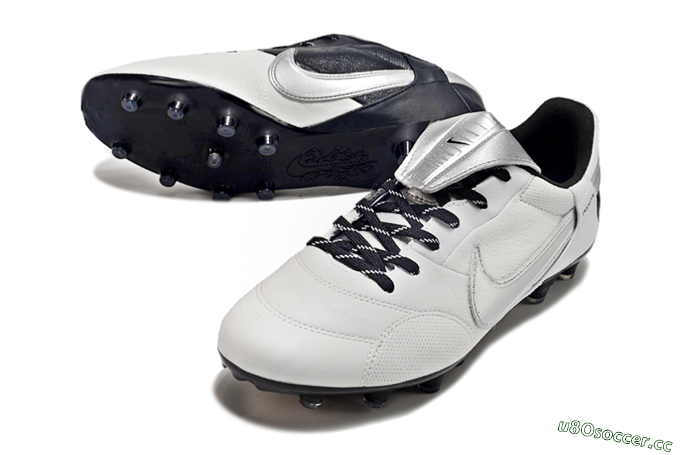 Men's Nike The Premier 3 FG Firm Ground Low-Tops Football Boots - Beige/Silver/Black 3