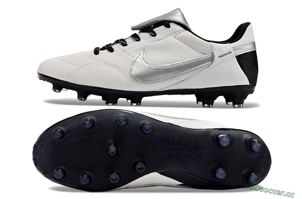 Men's Nike The Premier 3 FG Firm Ground Low-Tops Football Boots - Beige/Silver/Black 1