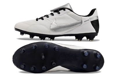 Men's Nike The Premier 3 FG Firm Ground Low-Tops Football Boots - Beige/Silver/Black