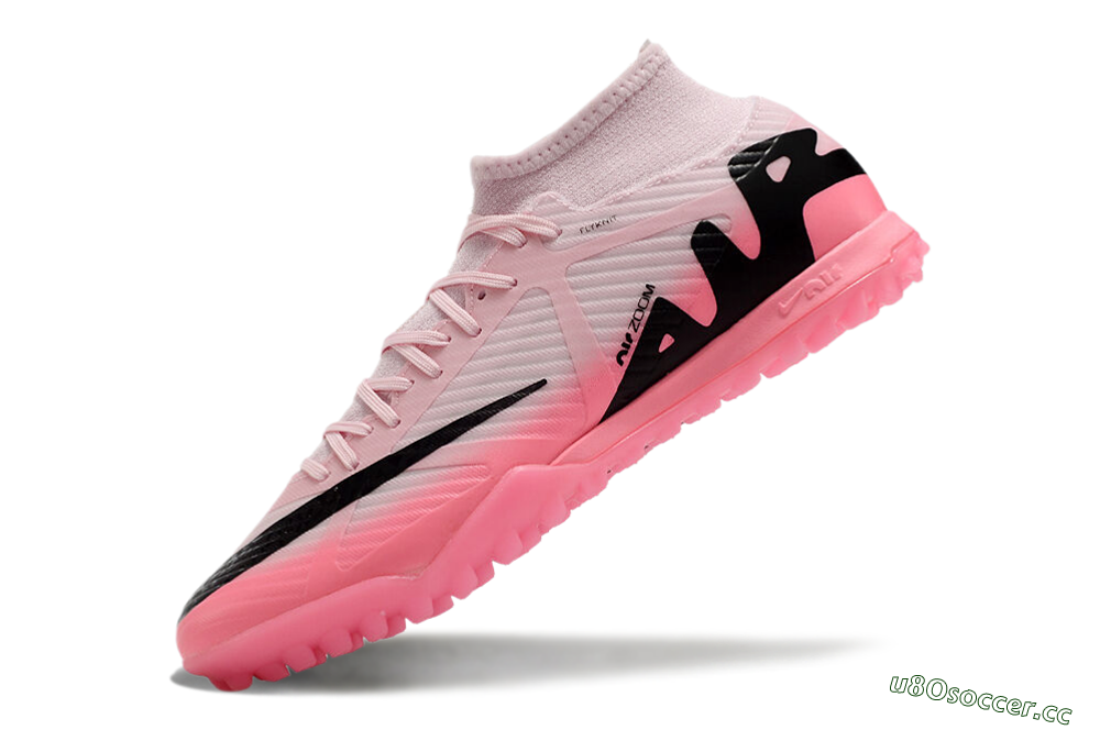 Men's Nike Air Zoom Mercurial Superfly 9 Academy TF Artificial Turf High-Tops Football Shoes - Pink/Black 5