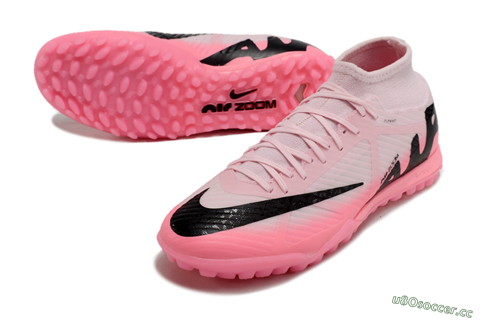 Men's Nike Air Zoom Mercurial Superfly 9 Academy TF Artificial Turf High-Tops Football Shoes - Pink/Black 3