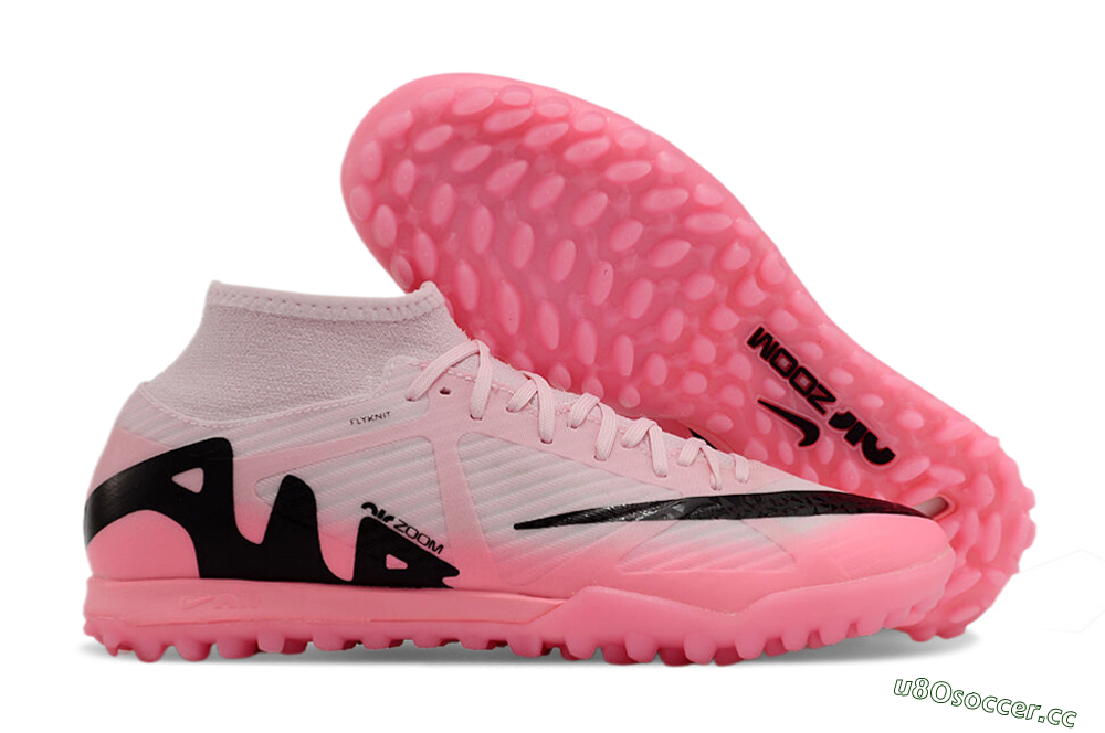 Men's Nike Air Zoom Mercurial Superfly 9 Academy TF Artificial Turf High-Tops Football Shoes - Pink/Black 2